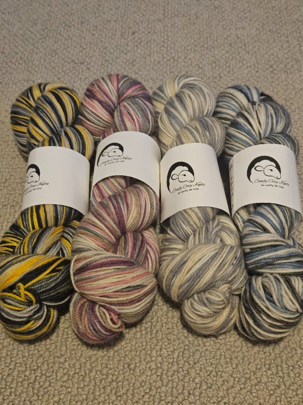 Bundle of Hand Dyed Self Striping Sock Yarn